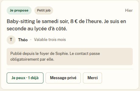 Petit job proposé par un voisin : babysitting le samedi soir